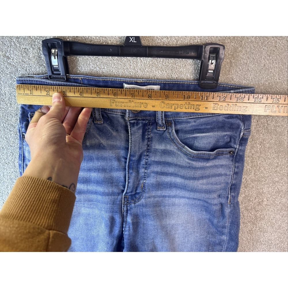 BKE Parker Cropped Flare Jeans Womens 26x25 Blue High Rise Raw Hem Distressed - Picture 8 of 10